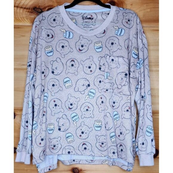 Disney Winnie The Pooh Lightweight Pajama Top Women’s L Long Sleeve Pj Top - Picture 9 of 9